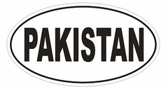 Pakistan Oval Bumper Sticker or Helmet Sticker D2311 Euro Oval Country Code