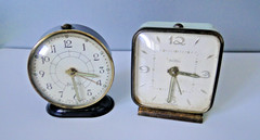 Antique SMI Model JEWEL Alarm Clock Small Size Lot of 2 Vintage