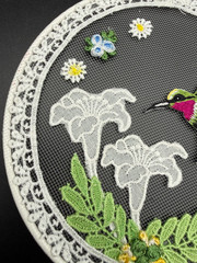 Hummingbird Sun Catcher – Lace – 6 Inches round delicate design