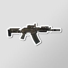 Saiga 12 Tactical Shotgun AK – Laptop Sticker Vinyl 4″ Wide