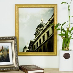 Craig Frames Stratton, .75″ Aged Gold Hardwood Picture Frame With a Single Mat