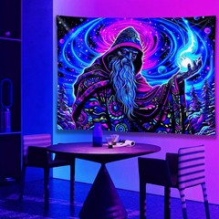 VIKAMA Astral Oracle Tapestry Glowing Cape Energy Sphere Mystical Bedroom