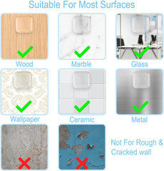 Transparent Square Door Stopper Wall Protector Set – 6-Piece Soft Rubber Door Ha