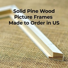 22×6 Frame White Real Wood Picture Frame Width 0.75 inches | Interior Frame Dept