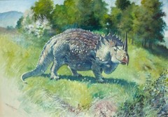 Charles R Knight Agathaumas : Dinosaur : Art Print 1897