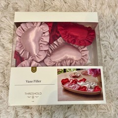 Threshold 15pc Ruffled Satin Heart Vase Filler Red Pink White Valentines Decor