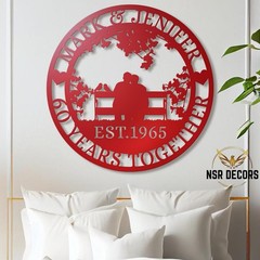 Personalized 60th Anniversary Metal Sign, Diamond Jubilee Gift, Wedding Metal