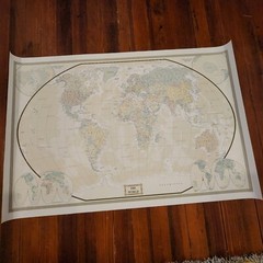 Swiftmaps World Wall Map Modern Day as Antique Edition on Vinyl Canvas 36″ x 24″