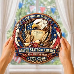 Personalized American Freedom Anniversary Wall Sign with Rope