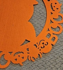 Owl Wall Decoration Round Orange 15 Inches
