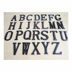 House Door Alphabet Letters and Numbers Signs Cast Wrought Iron Black Antique