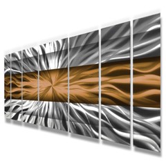 Copper Metal Wall Art Decor Panels Modern Abstract Sculpture Painting Home