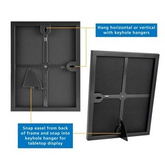 8.5×11 Front Loading Document Picture Frame, Black, Set of 3