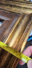 square mirror faux alligator textured inner frame and gold toned outer frame