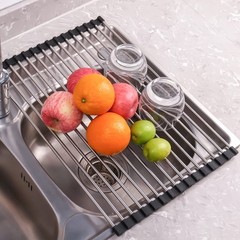 Seropy Roll Up Dish Drying Rack Over The Sink 17.5 x 11.8 in, Black