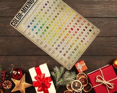 Vintage Color-Mixing Chart Metal Tin Sign – Classroom Watercolor Painting neces