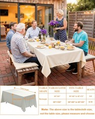 Goodluck 2 Pack Ivory Rectangular Tablecloth 60 x 102 Inch, Washable Table Co…