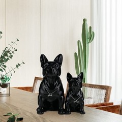 suruim Resin English Bulldog Statue French Bulldog Sculpture Home Decor Modern