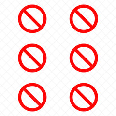 Set of 6 «DO NOT / NO » Sign Symbol Vinyl Decals | Warning Stickers