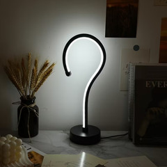 Creative Question Mark Shape Table Lamp, USB Three-color Dimming Desktop Light