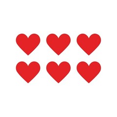 Heart Symbol Vinyl Decals Phone set of 6 Heart sign Stickers Sheet of 6