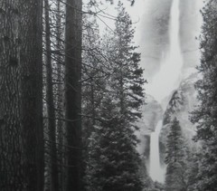 Upper & Lower Yosemite Falls *8×10 Framed Poster Print *Black & White *Framed VG