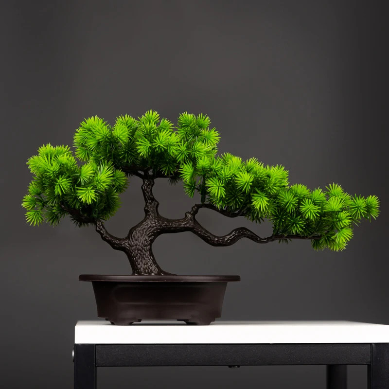 27cm Artificial Pine Bonsai Fake Tree Plastic Plant Desktop Home Decor Tanhai Pi