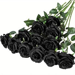 12× Red Silk Roses Artificial Flowers Realistic Bouquet Home Decor Romantic Gift