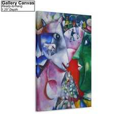 I and the Village by Marc Chagall Canvas/Poster Wall Art – Cubism Painting Print