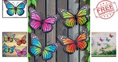Colorful 9.8in Metal Butterfly Sculptures – Perfect for Indoor & Outdoor Spaces