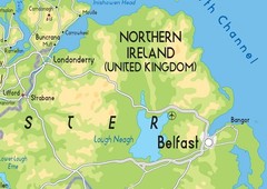 Ireland Physical Map – 16.5 x 23.3 inches – Paper Laminated