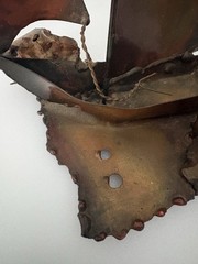 Signed W.Watts (?) 1981 Copper Sailboat Sculpture Brutalist Nautical Art