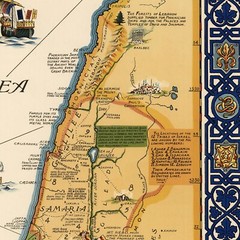 Biblical Map of the Holy Land Showing Places named in the New Testament c. 1928