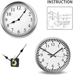 Aloneaka 2 Pieces Silent Clock Movement Mechanism Long and 5.5*5.5, Black