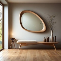 Mid Century Asymmetrical Wall Mirror Organic Mirror İrregular Mirror Home decor