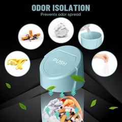 Car Trash Bin with Lid-2 Packs Garbage Can Cup Holder-Dark Green Mini Leakpro…