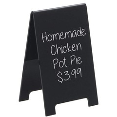 HUBERT® A-Frame Sign Holder Black Matte Plastic – 4″L x 6″H