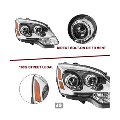 JSBOYAT Fits for 2007-2012 GMC Acadia Halogen Headlights Assembly Projector F…