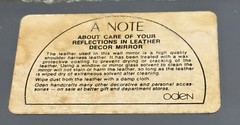 Vintage 70’s Oden Reflections In Leather Small Country Style Mirror
