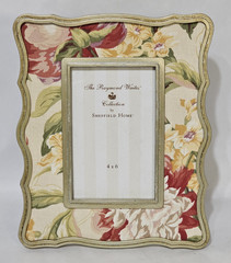 RAYMOND WAITES 4×6 Photo Frame Floral Fabric French Country Shabby Cottage
