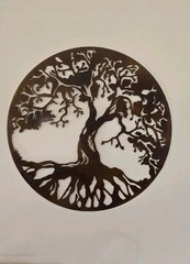 Large 24″ Torch Cut Tree of Life Metal Sign Wall Art Decor Round Family Symbol