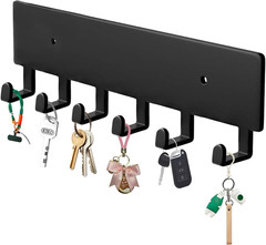 Key Holder Wall Mount with 6 Hooks – Key Rack Organizer for Entryway, Kitchen &