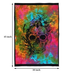 Cotton Floral Skull Tapestry Wall Hanging Poster Indian Home Decor Wall Posters