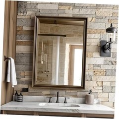 Effect Framed Wall Mirror, 22×30 Rectangle Mirror, 30″L x 22″W Retro Copper