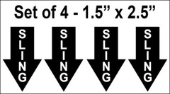 Set of 4 – 1.5″ x 2.5″ Sling Arrow Boat Decals