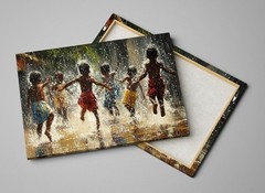 African Children Wall Art Canvas Print Framed Extra Large Living Room Decor