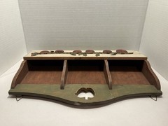 Vintage Wood Apple Mail Letter Key Holder Organizer Wall Hanging