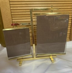 Dual Picture Frames Solid Brass Swivel Dual Sided Vintage Retro 5″ x 7″& 4″ x 5″