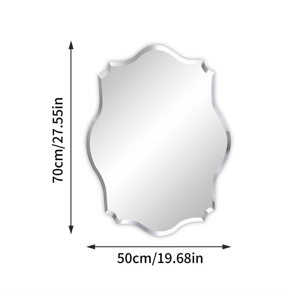 Frameless Irregular Wall Mirror Beveled Edge Sliver Glass Bathroom Vanity Mirror