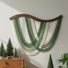 Green Macrame Wall Hanging Dip Dyed Yarn Wall Art, Modern Boho Decor Handmade…